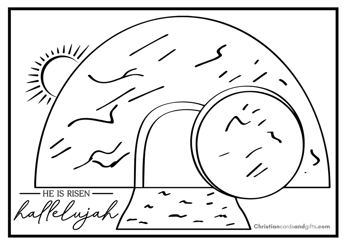 He Is Risen Free Printable Coloring Sheets for Easter