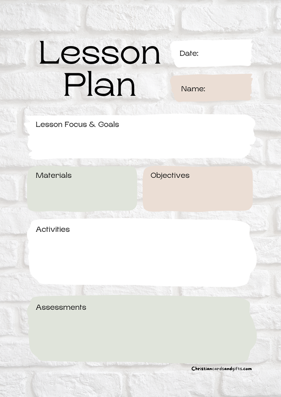 Homeschool Lesson Plan Free Printable