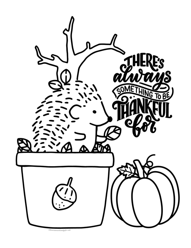 There's Always Something to be Thankful For (Coloring Sheet)