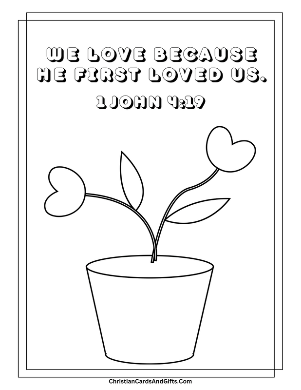 Printable Scripture Valentine's Day Coloring Sheet