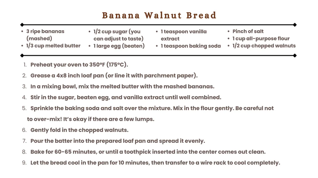 Delicious Banana Walnut Bread Recipe