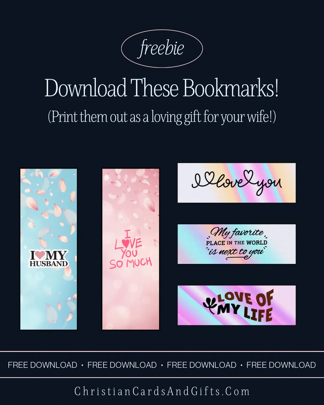 Free Printable Bookmarks for Your Wife
