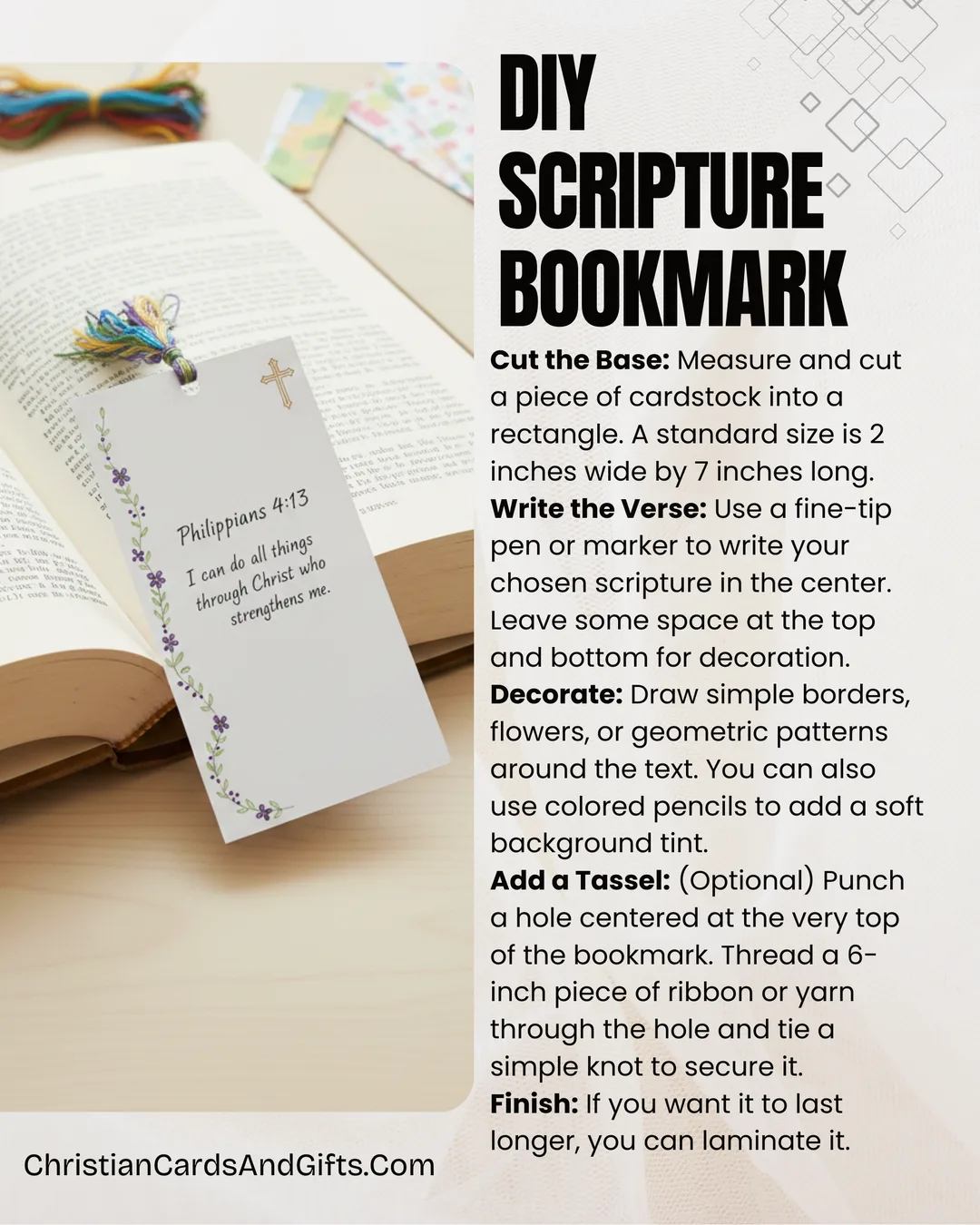 DIY Scripture Bookmark Craft Activity