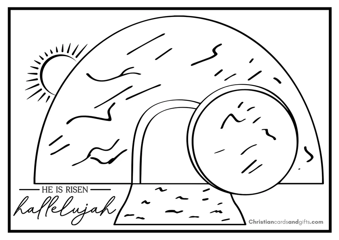 He Is Risen Free Printable Coloring Sheets for Easter