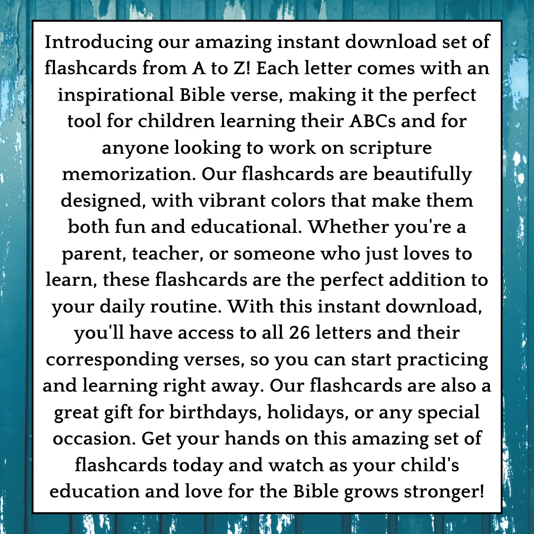 Verse Alphabet Flashcards