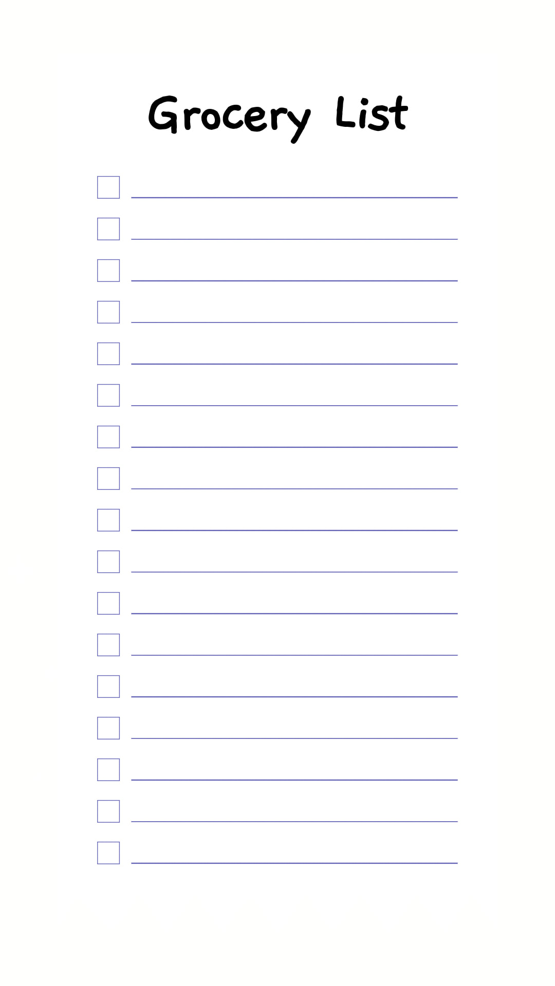 Grocery List Printable