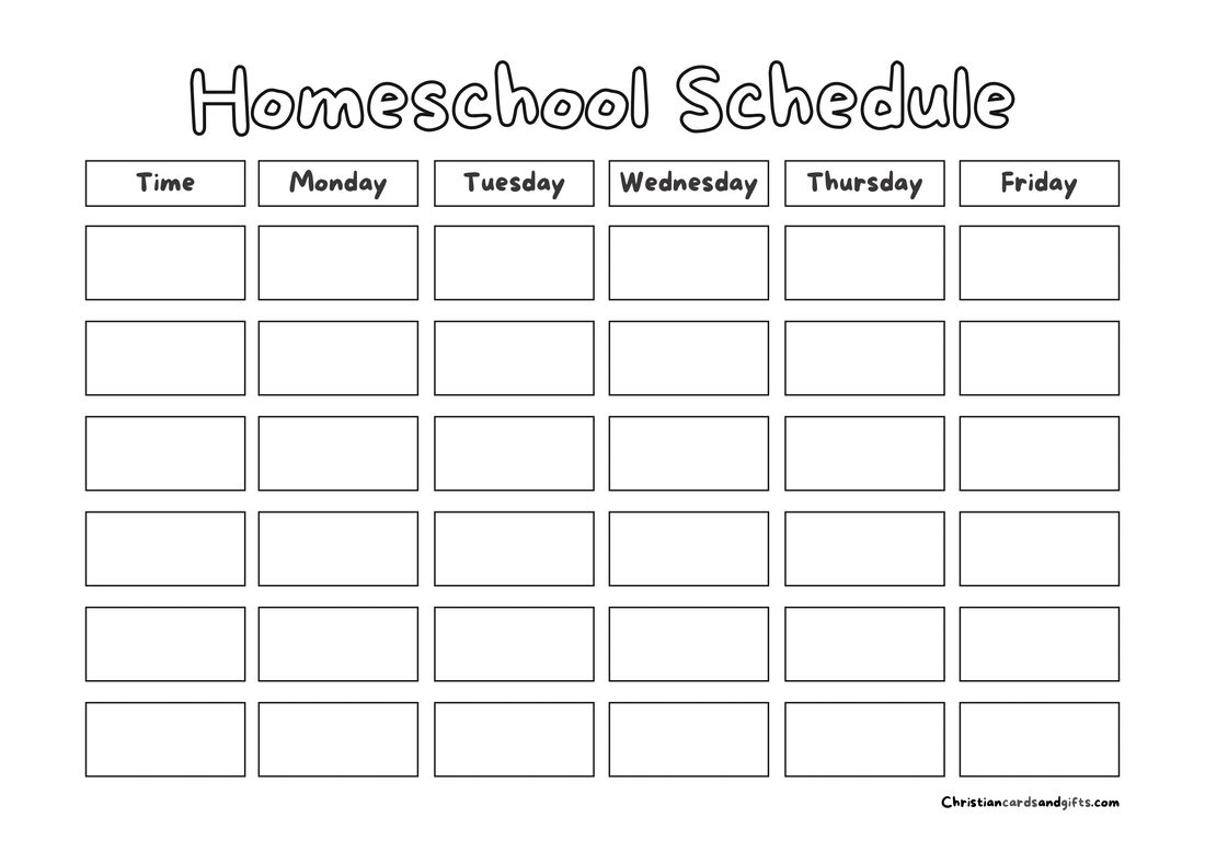 Printable Homeschool Schedule