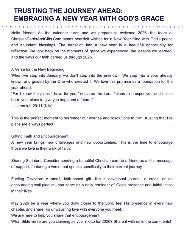 Trusting God for the New Year