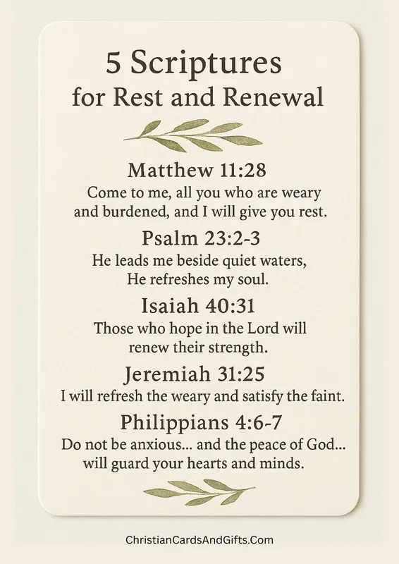 5 Scriptures for Rest and Renewal