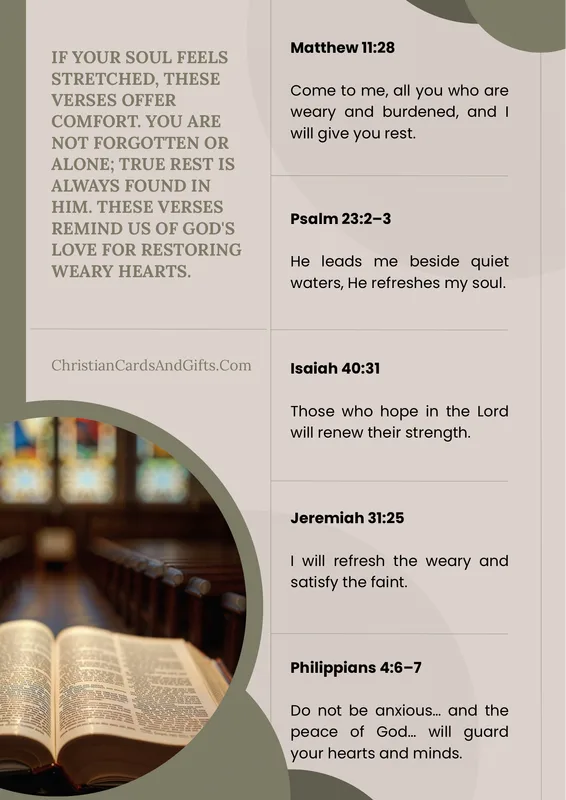 5 Bible verses for restoring weary hearts.