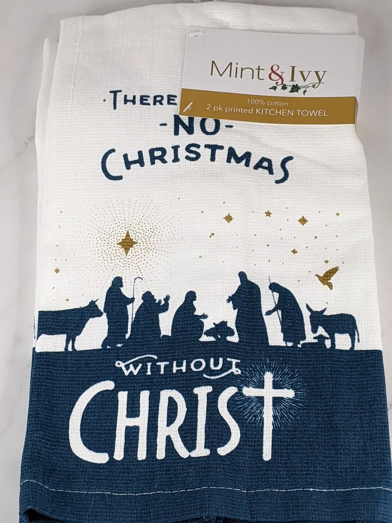 No Christmas Without Christ Hand Towel Set