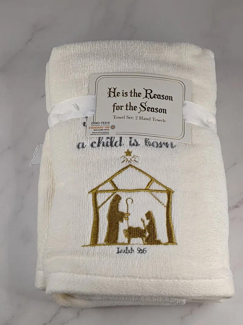 Unto Us A Child Is Born Hand Towel Set