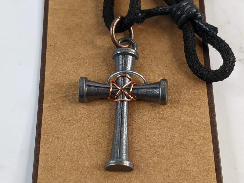Leather Strap Cross Necklace
