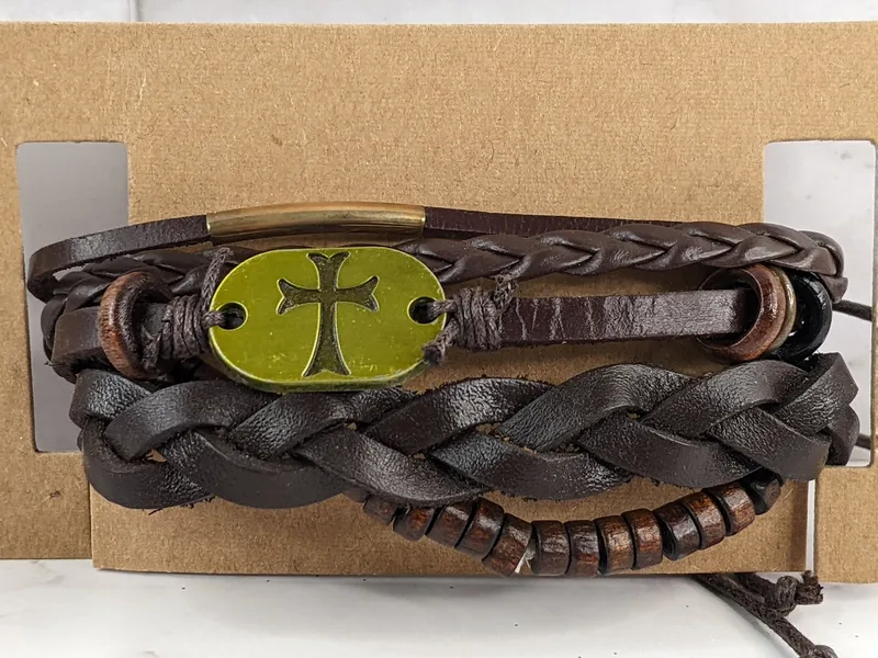 Adjustable Brown Cross Bracelets