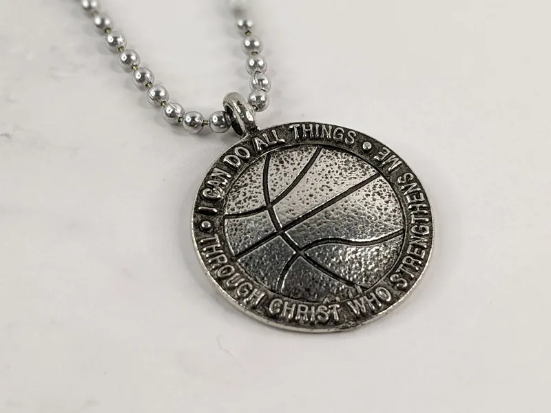 Phil 4:13 Basketball Necklace