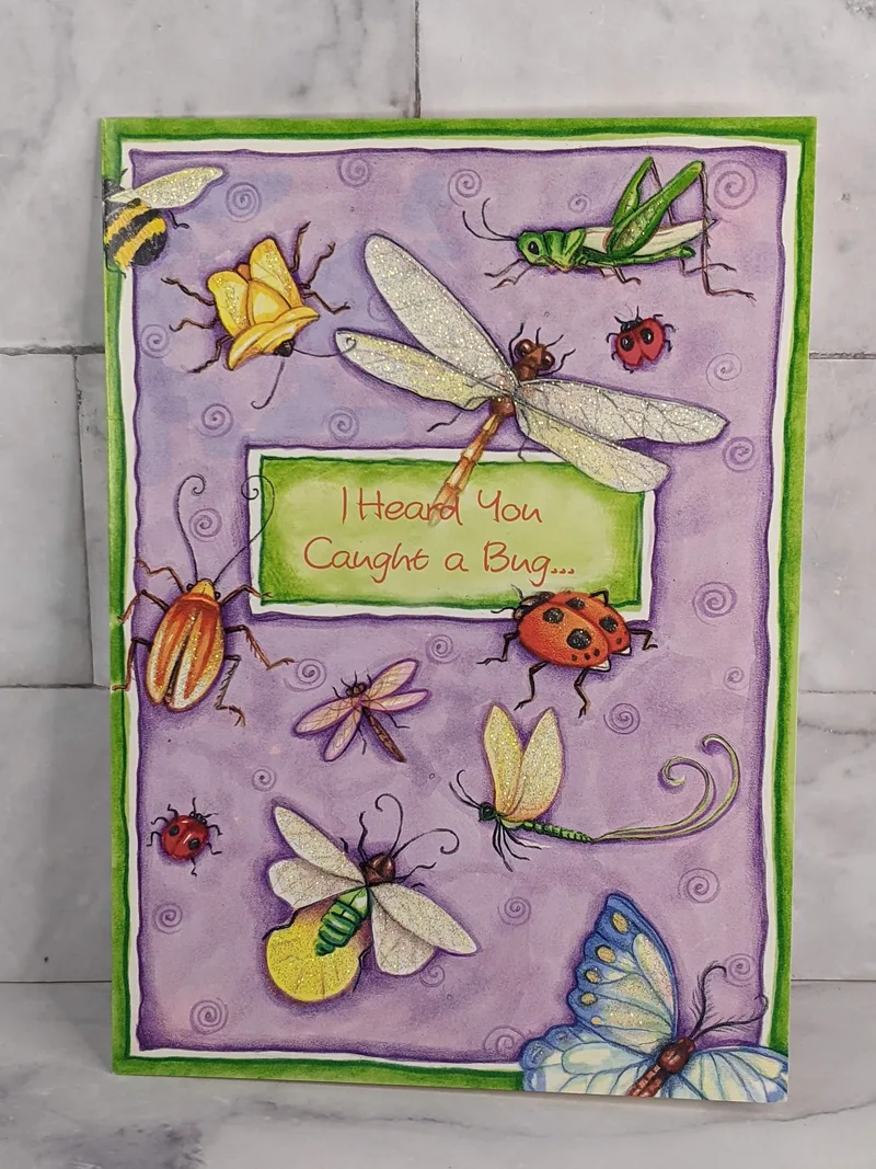 Caught a Bug - Get Well Card