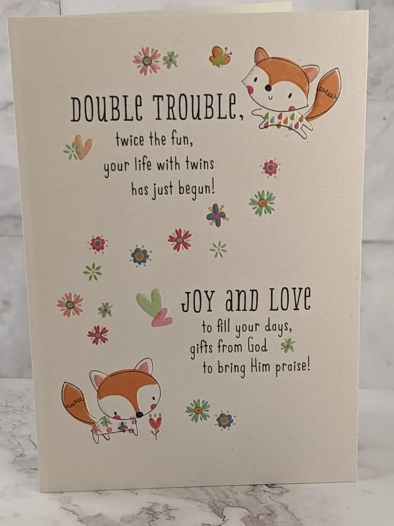Life with Twins Congratulations Card