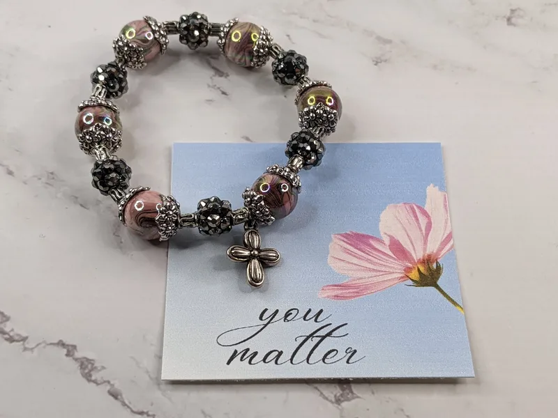 You Matter Pink and Silver Bracelet
