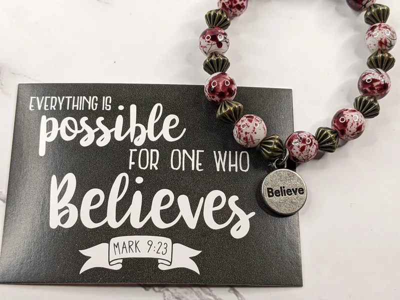 Marbled Believe Bracelet with Scripture Card