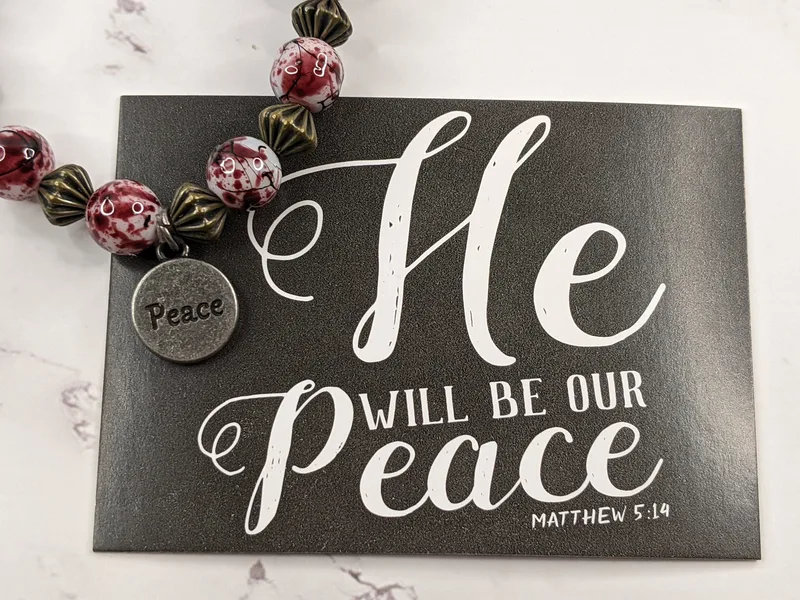 Marbled Peace Bracelet with Scripture Card