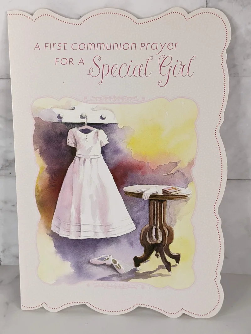 First Communion Prayer Card for a Girl