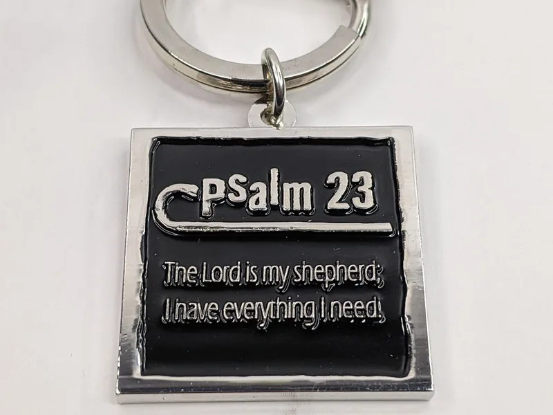 Psalm 23 Keyring Black & Silver