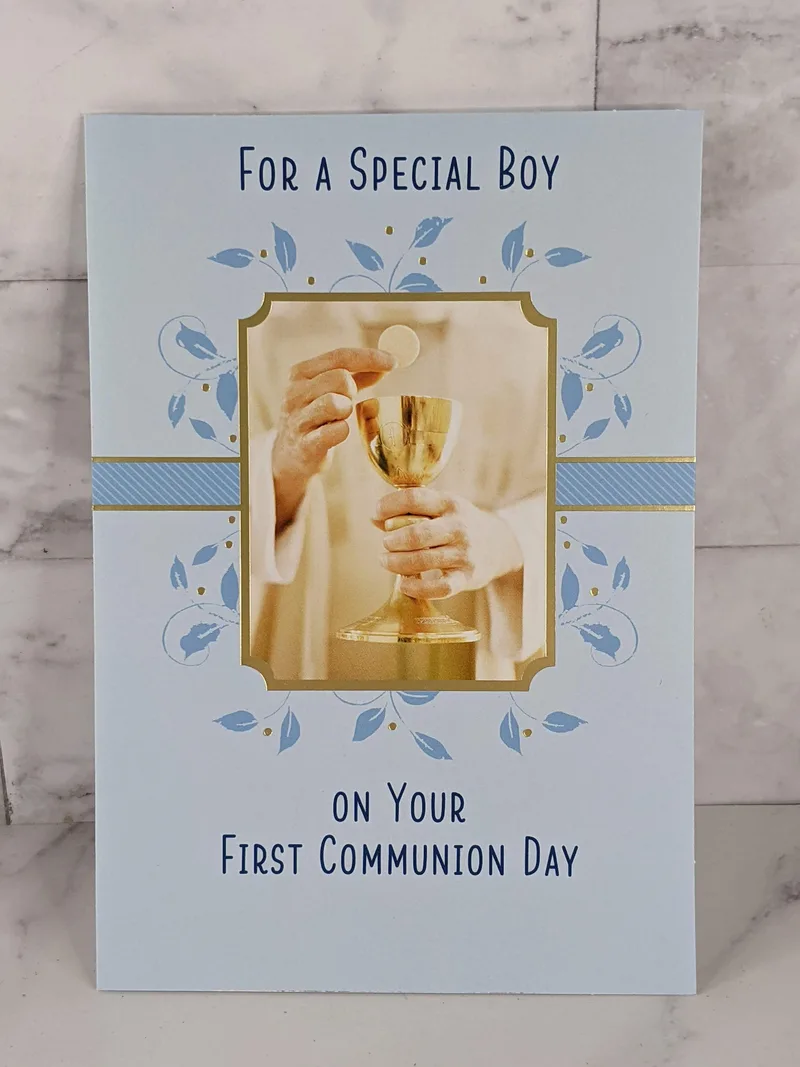 Boy First Communion Day Card