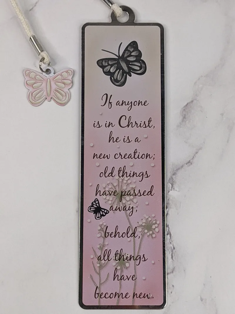 Metal Butterfly Bookmark "New Creation"