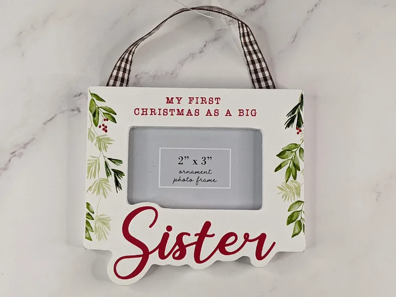 First Christmas as a Big Sister Frame Ornament