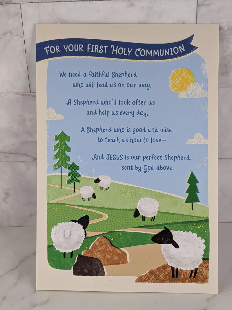 The Good Shepherd First Communion Card