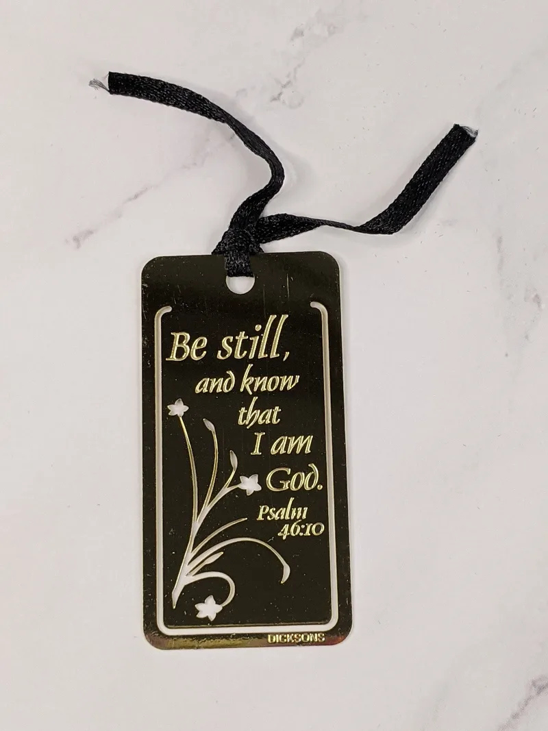 Be Still Gold Metal Bookmark (small)