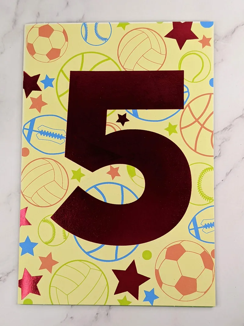 Football Game 5th Birthday Card