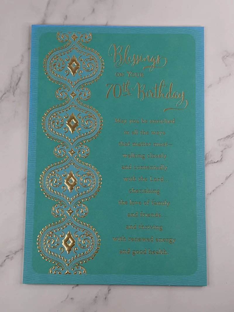 70th Birthday Blessings Card