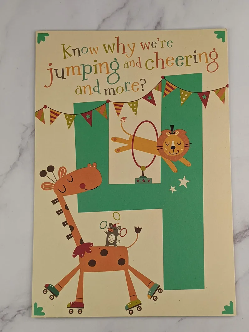 Turning 4 Birthday Card