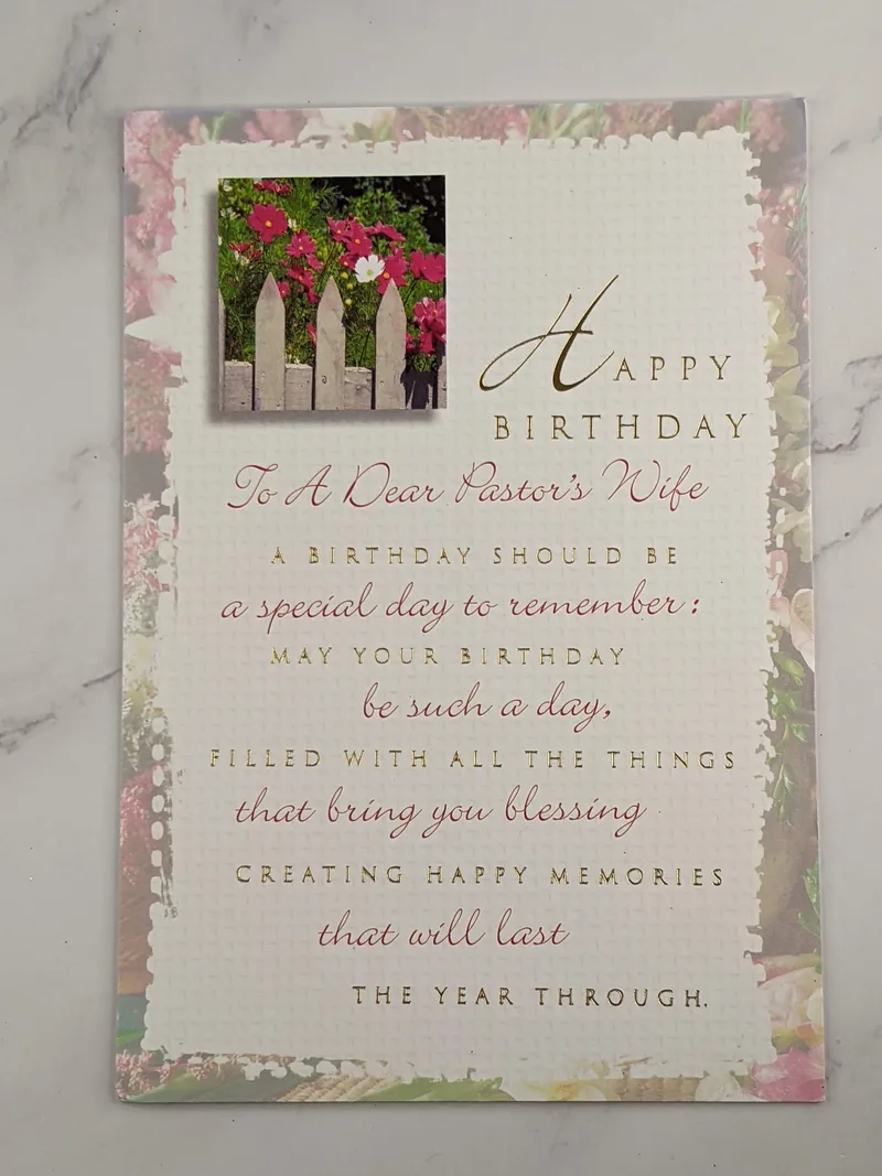 Happy Birthday Pastor's Wife Card