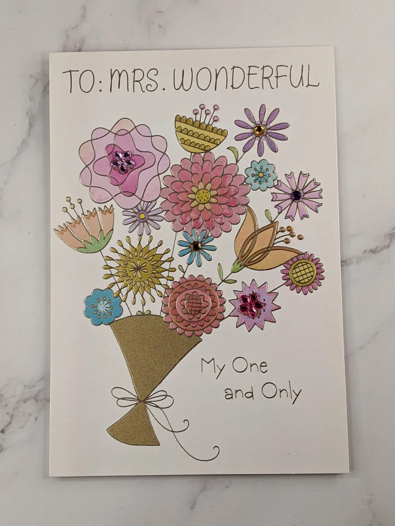 Mrs. Wonderful Anniversary Card