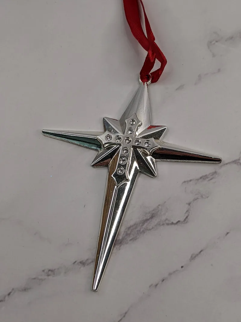 Metal Cross Star Ornament
