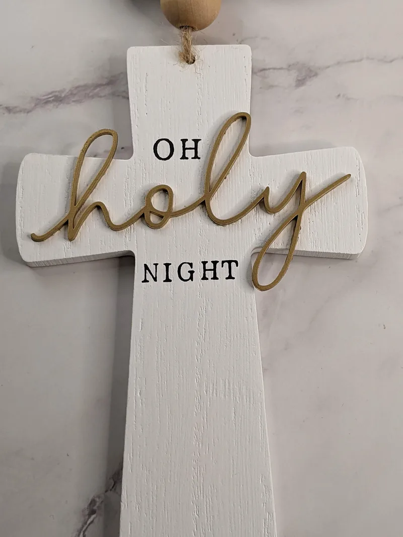 Oh Holy Night Cross Ornament