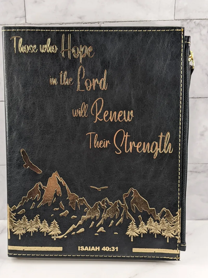 Black STRENGTH Journal with Zippered Pouch