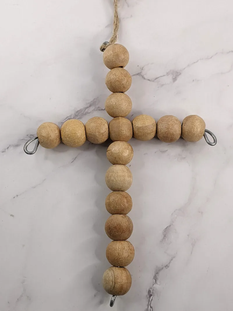 Wooden Bead Cross Wall Decor