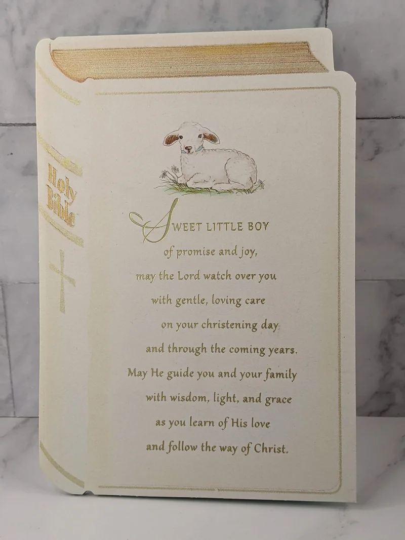 Loving Care Boy Christening Card