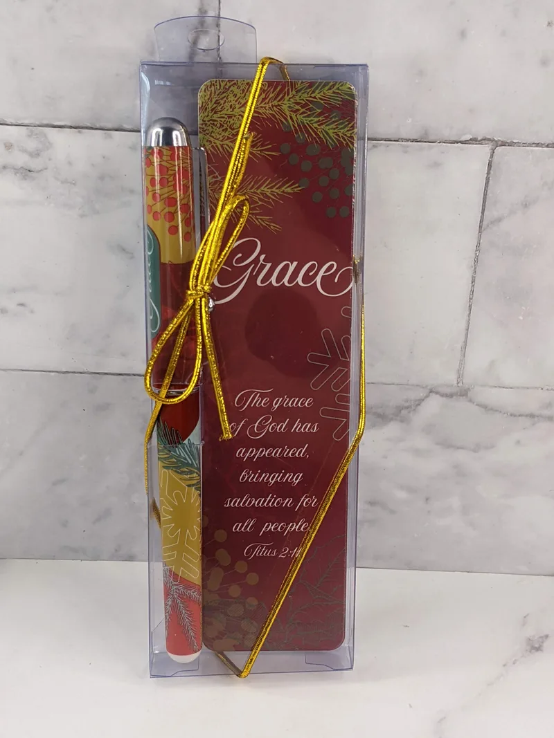 Grace Christmas Pen and Bookmark Set