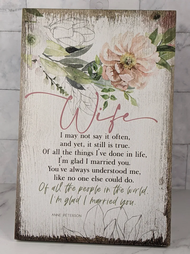 Glad I Married You -Plaque for Wife