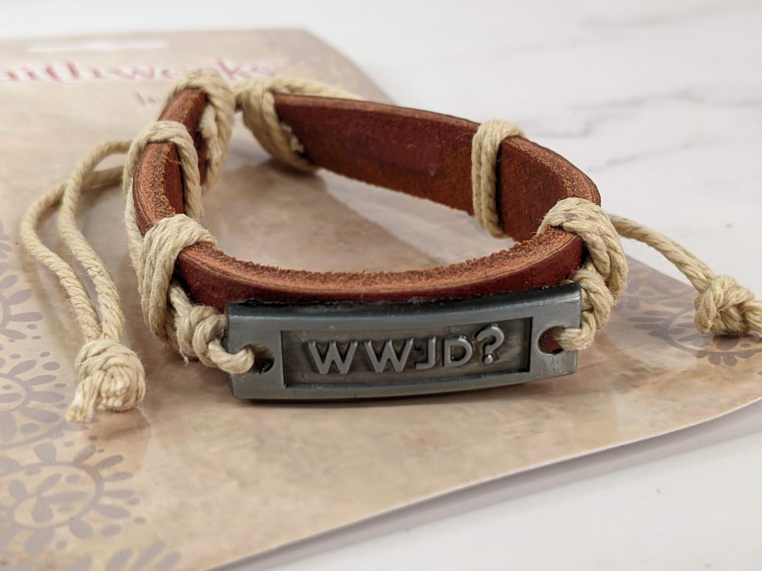 WWJD Leather Bracelet