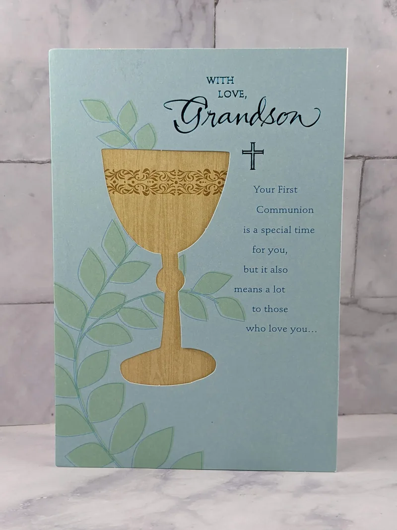 Communion Congrats Card for Grandson