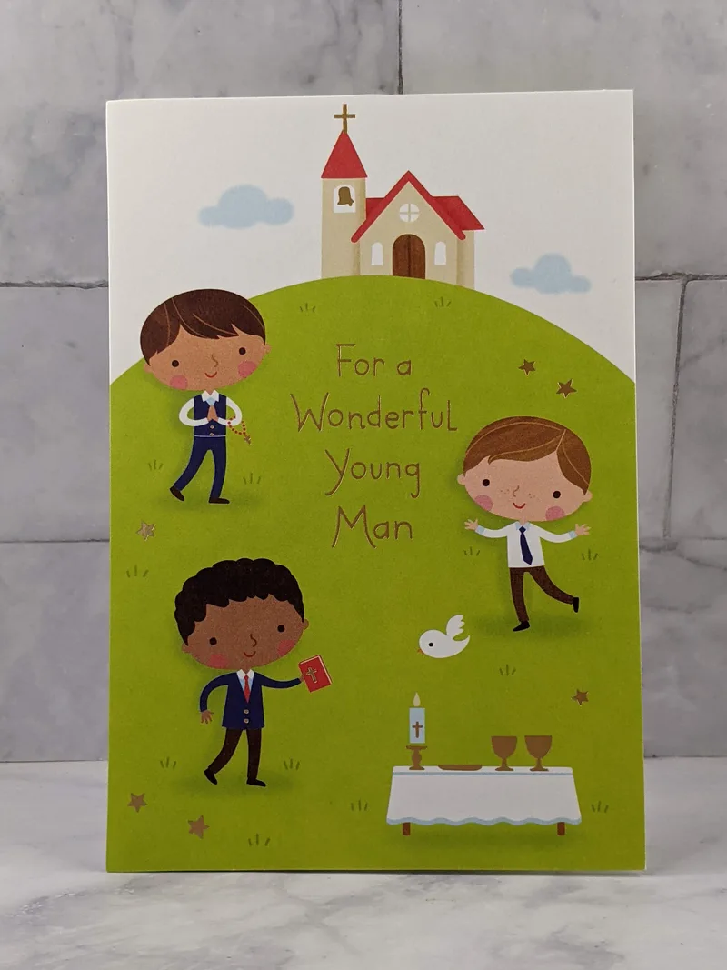 Wonderful Young Man Communion Card