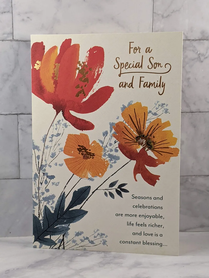 Special Son and Family Thanksgiving Card