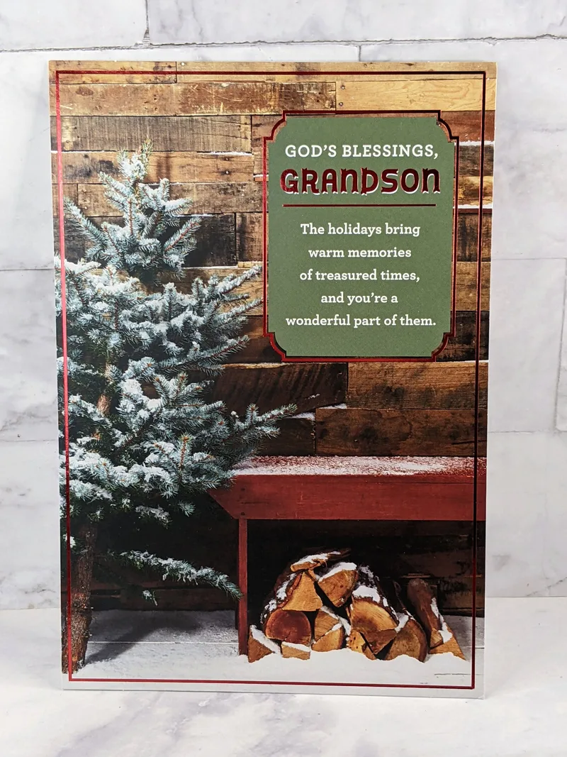 Treasured Grandson Christmas Card