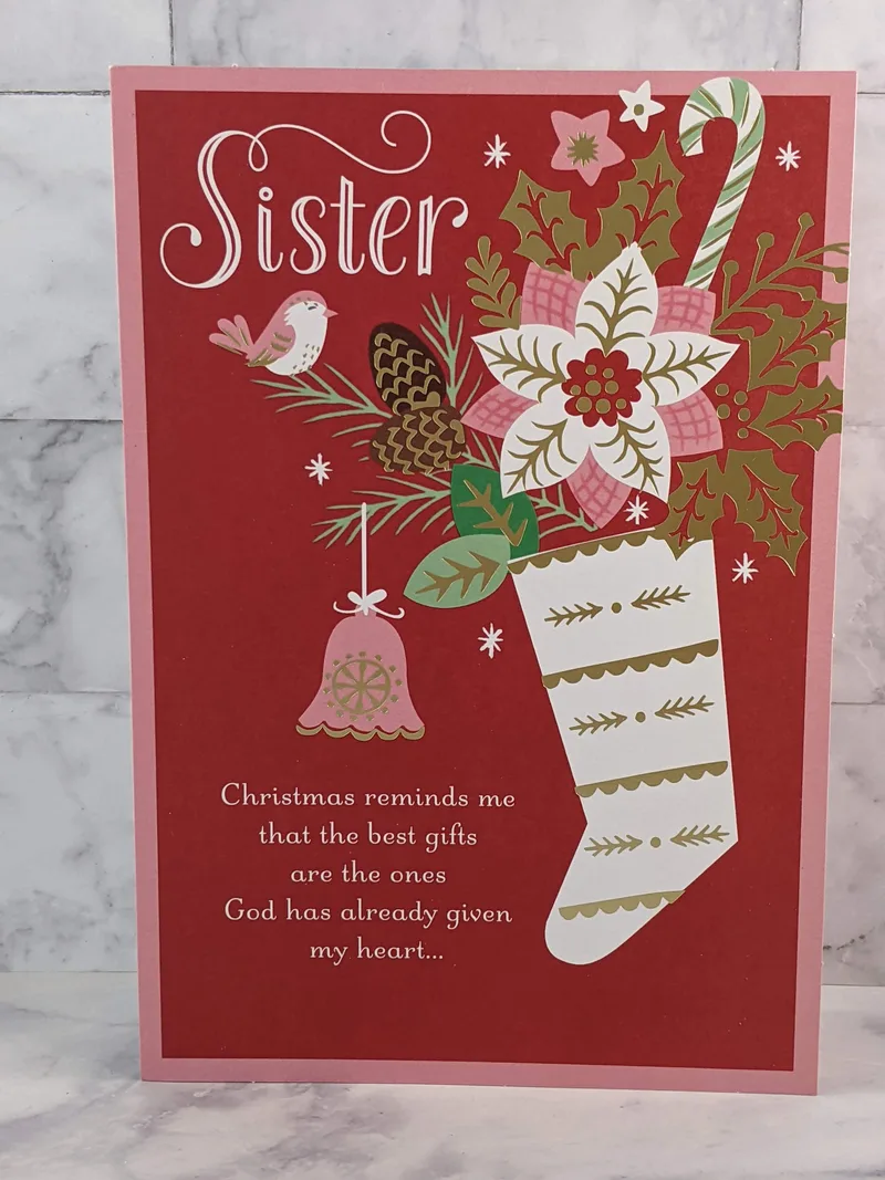 Thankful Christmas Card for Sister
