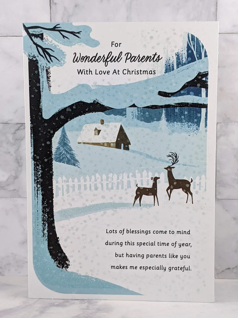 Wonderful Parents with Love Christmas Card
